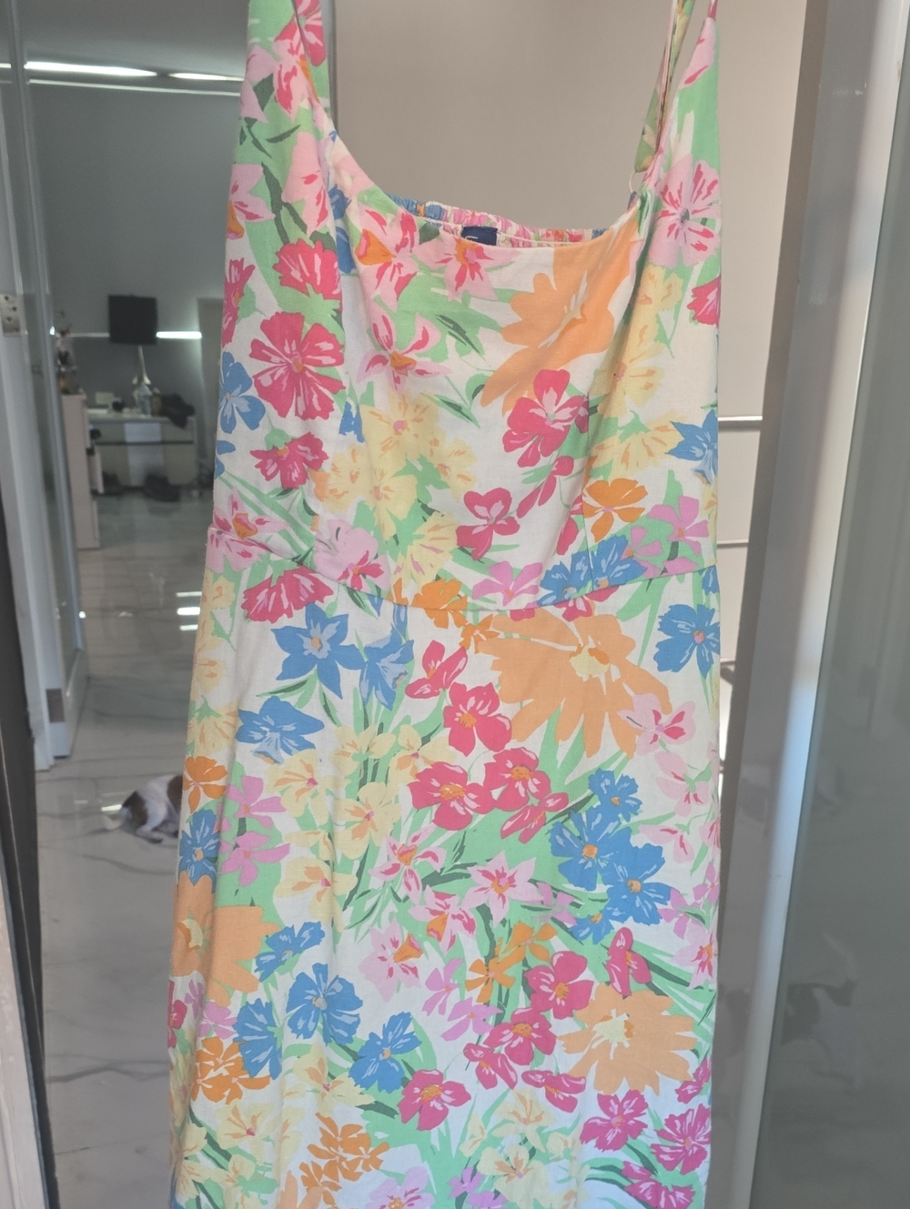 Old Navy Floral Midi Slip Dress in Pink, Blue, Green, Orange, Cream